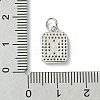 Rack Plating Brass Micro Pave Clear Cubic Zirconia Charms KK-G501-01X-P-3