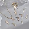 16Pcs 4 Styles Brass Pendants KK-GA0001-74-4