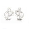 Silver Color Plated Alloy Letter Pendants PALLOY-J718-01S-P-1