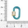 Oval Brass Micro Pave Clear Cubic Zirconia Screw Carabiner Clasps KK-B167-01A-03G-3