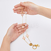 Flower Alloy Enamel ID Card Neck Strap Card Holder HJEW-FH00047-3