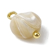 Natural Trochus Shell Nuggets Charms with Brass Loops PALLOY-JF03586-01-4