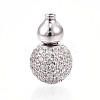 925 Sterling Silver Micro Pave Clear Cubic Zirconia European Clasps STER-T007-142P-1