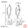 Anti-Tarnish Rhodium Plated Platinum 925 Sterling Silver Dangle Hoop Earrings for Women GN7396-4-1