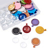 DIY Flat Round Pendant Making Kits DIY-TA0008-46-4