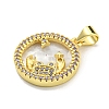 Brass Micro Pave Clear Cubic Zirconia Pendants KK-K354-04G-06-2