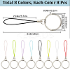 64Pcs 8 Colors Nylon Cord with Zinc Alloy sleeve Mobile Straps FIND-GF0006-51-2
