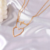 Double Layer Alloy ECG & Heart Pendant Necklaces for Women WGD710A-01-3