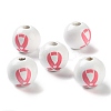 Printed Wood European Beads WOOD-Z002-05-1