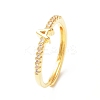 Clear Cubic Zirconia Initial Letter Adjustable Ring RJEW-C052-01G-A-1