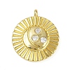 Brass Micro Pave Cubic Zirconia Pendants KK-M322-36G-1