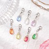 Wire Wrapped Glass Teardrop Pendant Decorations HJEW-JM02974-01-2