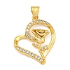 Rack Plating Brass Micro Pave Cubic Zirconia Pendants KK-Z063-03G-1