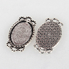 Vintage Tibetan Style Alloy Connector Cabochon Bezel Settings TIBE-O001-07AS-2