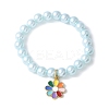 3Pcs 3 Colors ABS Plastic Imitation Pearl Beads Stretch Bracelets BJEW-JB11584-5