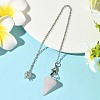 Cone Natural Rose Quartz Pointed Dowsing Pendulums HJEW-JM04048-02-1