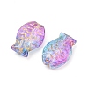 Electroplate and Golden Metal Enlaced Glass Beads EGLA-T029-01B-2