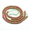Faceted Natural Unakite Rondelle Beads Strands G-K090-10-4
