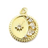 Rack Plating Brass Micro Pave Cubic Zirconia Pendants KK-D359-24G-1