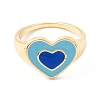 Heart Enamel Finger Ring for Girl Women RJEW-Z010-01LG-RS-2