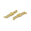 Rack Plating Brass Micro Pave Clear Cubic Zirconia Connector Charms KK-C007-37G-A-3