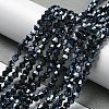 Opaque Solid Color Electroplate Glass Beads Strands EGLA-A039-P4mm-A17-4