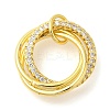 Rack Plating Brass Micro Pave Cubic Zirconia Pendants KK-S396-64G-1