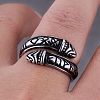Stainless Steel Word Open Cuff Ring FIND-PW0020-16C-3