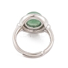 Natural Green Aventurine Round Adjustable Rings RJEW-K271-04P-10-4