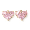 Brass Micro Pave Clear Cubic Zirconia Pendants KK-Q031-42G-02-1