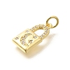 Rack Plating Brass Micro Pave Cubic Zirconia Pendants KK-M296-18G-2