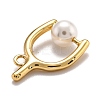 Wishbone Shape Brass Pendants KK-B033-02G-3