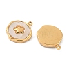 304 Stainless Steel Pave Natural Shell Pendants STAS-F319-02C-G02-2
