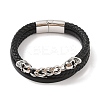Braided Microfiber Leather Multi-strand Bracelets BJEW-B096-08I-1