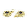 Brass Micro Pave Clear Cubic Zirconia Pendants KK-E068-VF326-3