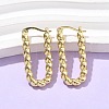 Brass Twist Rectangle Hoop Earrings for Women EJEW-L297-01B-G-1