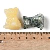 Natural & Synthetic Mixed Gemstone Carved Dog Figurines DJEW-M015-10-3