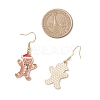 Christmas Alloy Enamel Gingerbread Man Pendant Necklace & Dangle Earrings Sets SJEW-JS01343-8