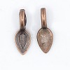 Tibetan Style Alloy Glue-on Flat Pad Bails TIBEP-AB3348Y-R-1
