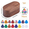 1Pc 4-Slot Oval Shaped Wood Storage Boxes with Magnetic Lid for Guitar Picks OBOX-DC0001-03B-2