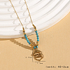 Vintage Christmas 304 Stainless Steel & Synthetic Turquoise Pendant Necklaces for Women HS2328-3-1