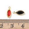 Brass Micro Pave Cubic Zirconia with Glass Pendants KK-Z136-31G-3