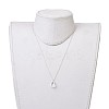 Clear Glass Pendant Necklaces NJEW-JN02611-01-4