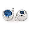Brass Micro Pave Cubic Zirconia Charms KK-Z089-11S-02-2