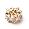 Brass Micro Pave Clear Cubic Zirconia Beads KK-D378-24G-02-2