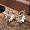 Non-Tarnish Hollow Star 304 Stainless Steel Hoop Earrings for Women STAS-A057-14P-1
