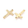 304 Stainless Steel Crystal Rhinestone Cross Pendants STAS-T071-16G-2
