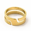 Ion Plating(IP) 304 Stainless Steel Cuff Ring for Women RJEW-B027-16G-2
