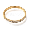 Ion Plating(IP) 304 Stainless Steel Micro Pave Clear Cubic Zirconia Finger Rings RJEW-B066-06G-2