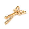 Brass Micro Pave Clear Cubic Zirconia Pendants KK-Z057-06G-2
